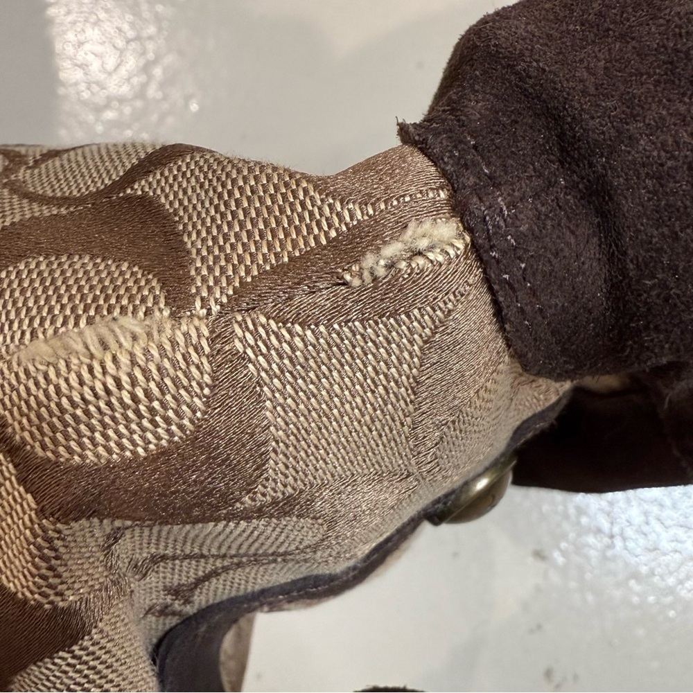 Coach Brown Signature Suede and Logo Mid-Calf Boots - Picture 8 of 14